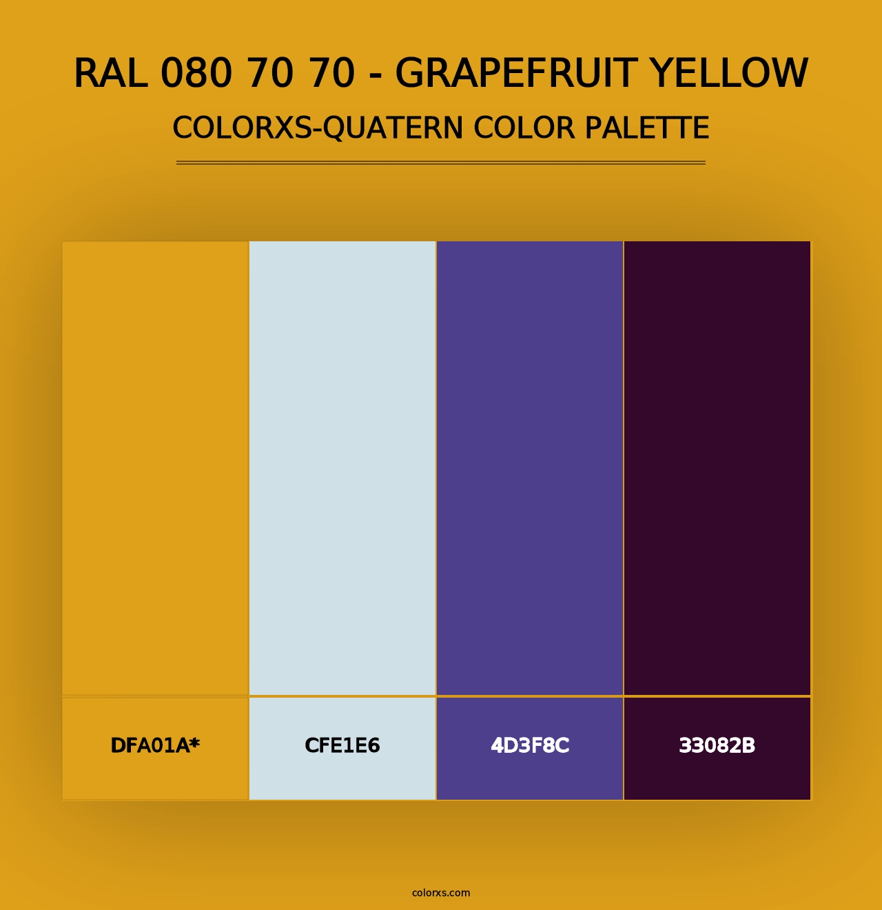 RAL 080 70 70 - Grapefruit Yellow - Colorxs Quad Palette