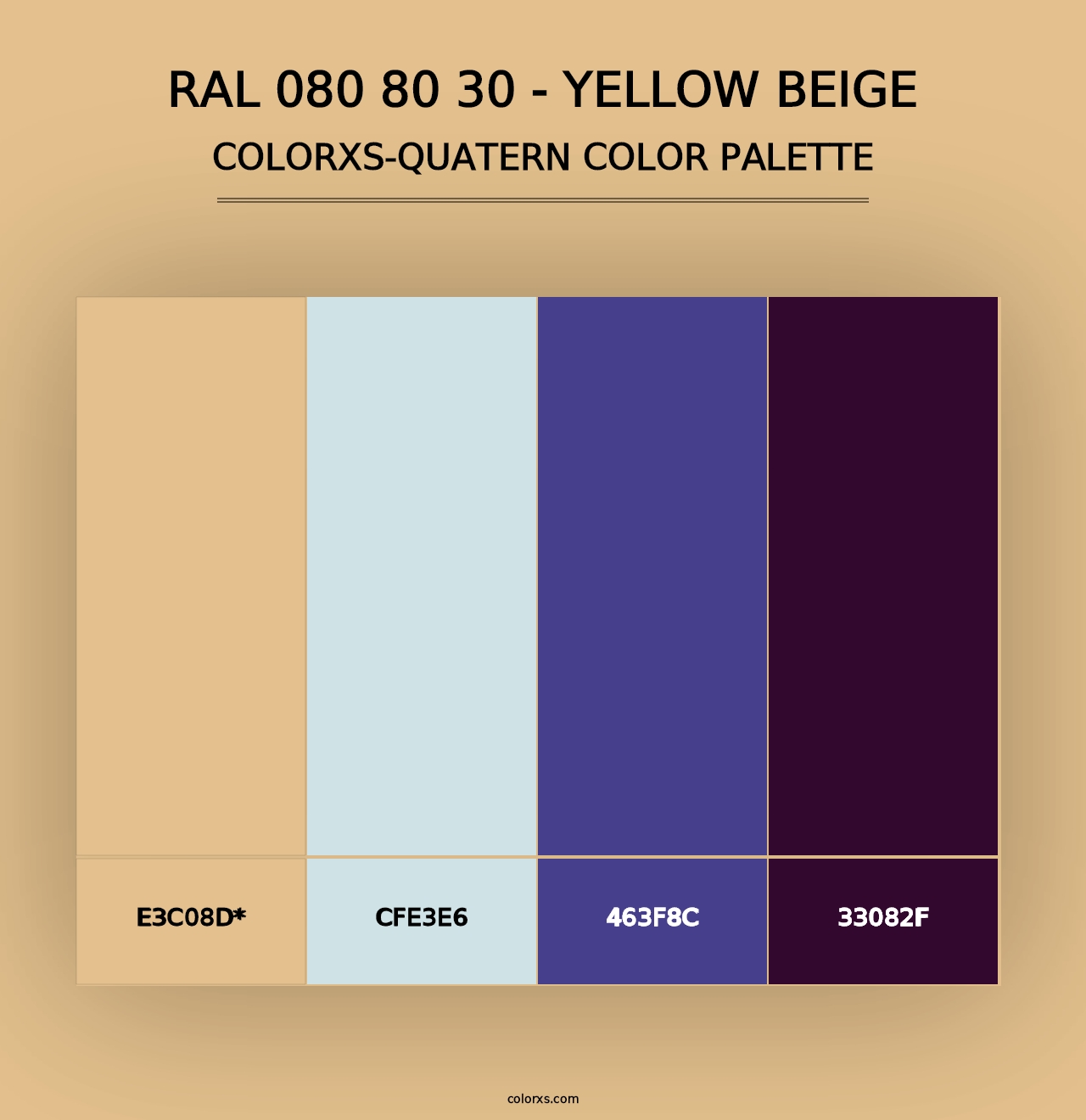 RAL 080 80 30 - Yellow Beige - Colorxs Quad Palette