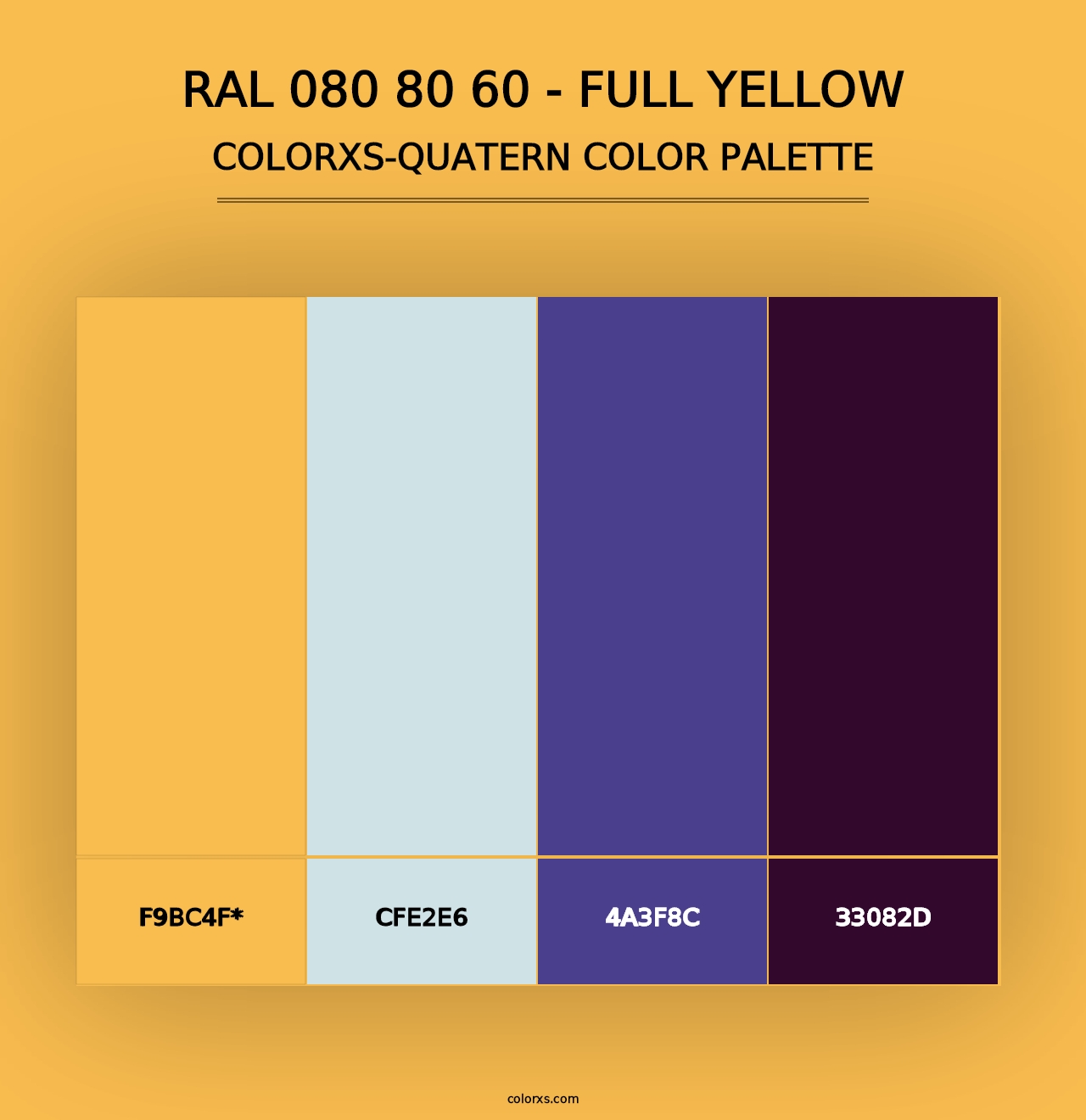 RAL 080 80 60 - Full Yellow - Colorxs Quad Palette