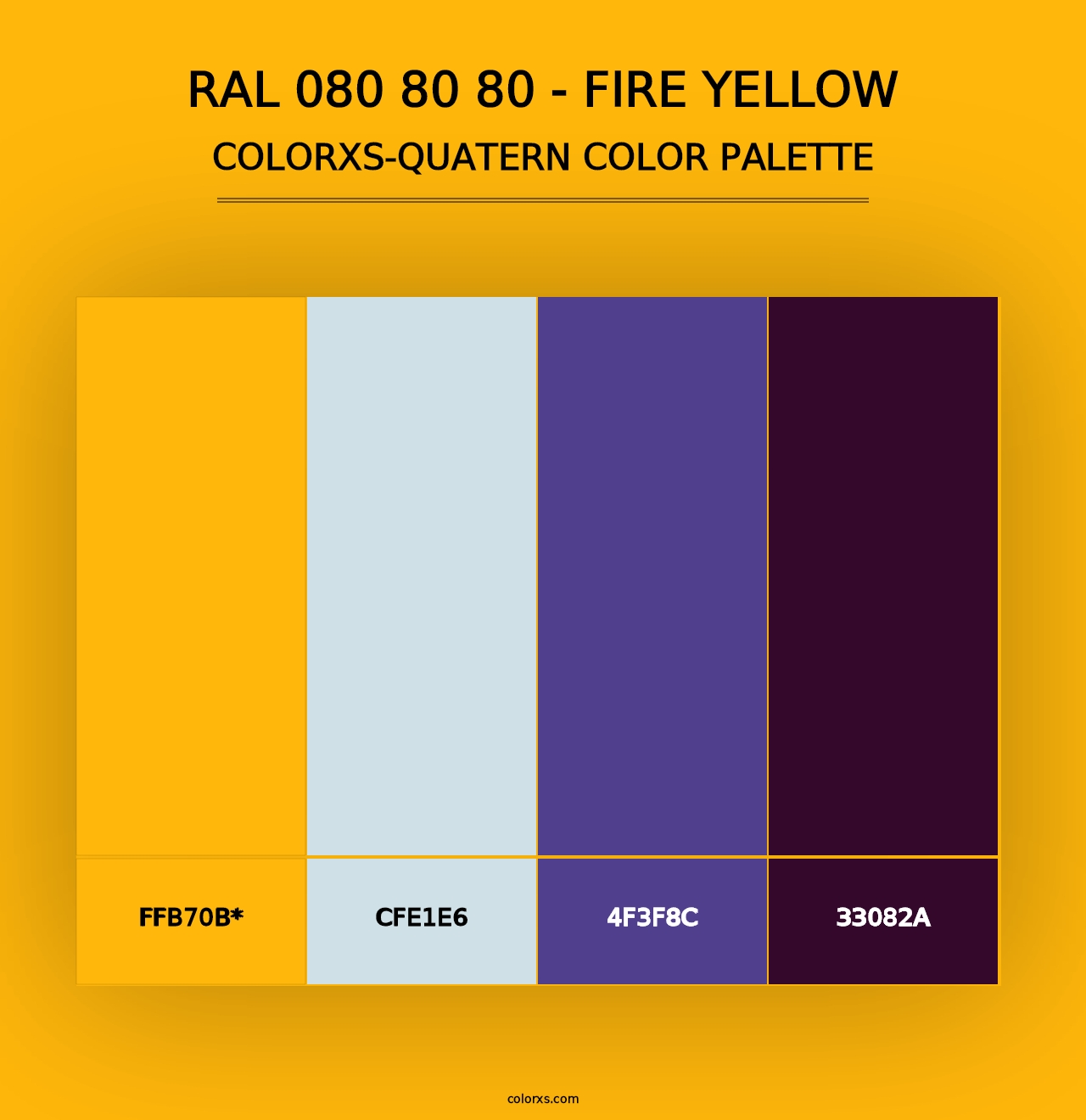 RAL 080 80 80 - Fire Yellow - Colorxs Quad Palette