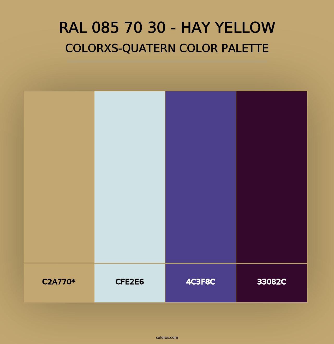 RAL 085 70 30 - Hay Yellow - Colorxs Quad Palette