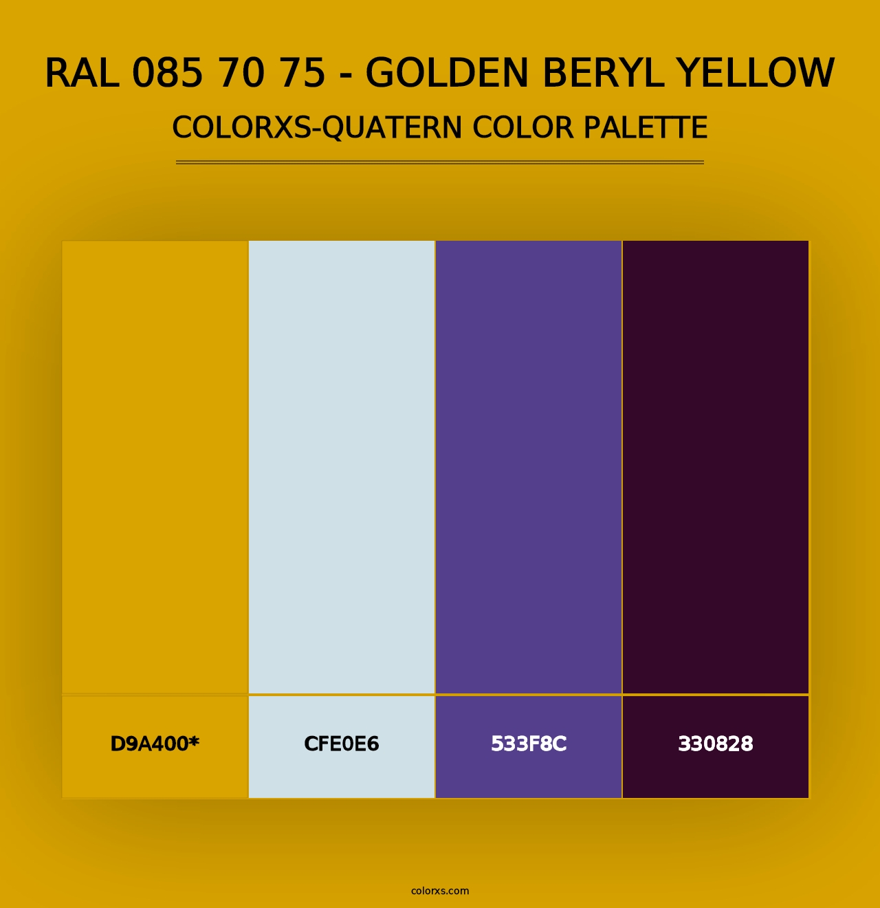 RAL 085 70 75 - Golden Beryl Yellow - Colorxs Quad Palette