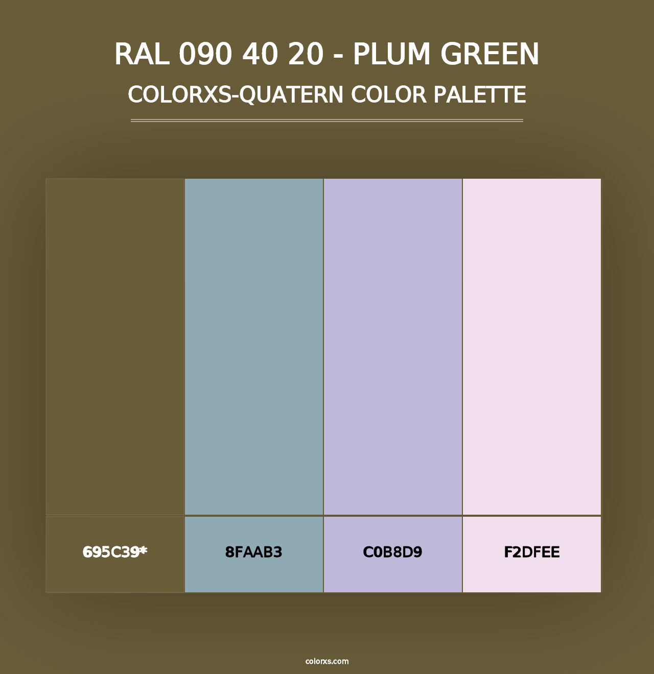 RAL 090 40 20 - Plum Green - Colorxs Quad Palette