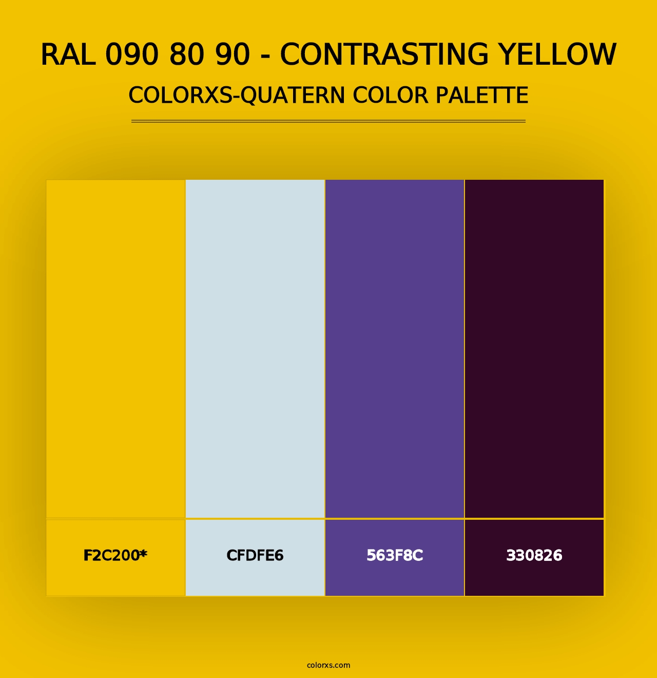 RAL 090 80 90 - Contrasting Yellow - Colorxs Quad Palette