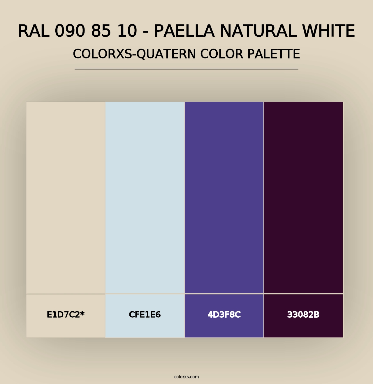 RAL 090 85 10 - Paella Natural White - Colorxs Quad Palette