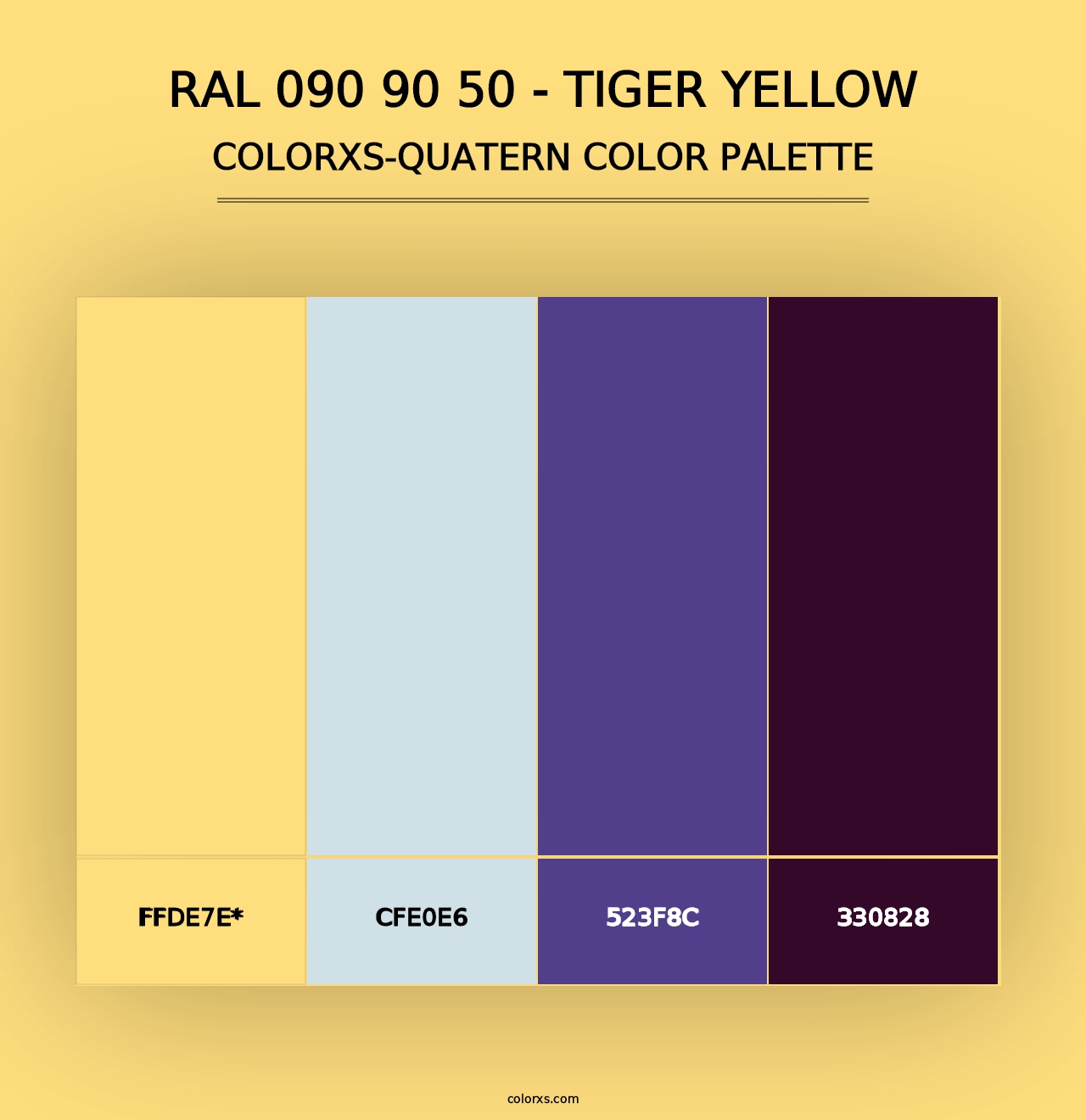 RAL 090 90 50 - Tiger Yellow - Colorxs Quad Palette