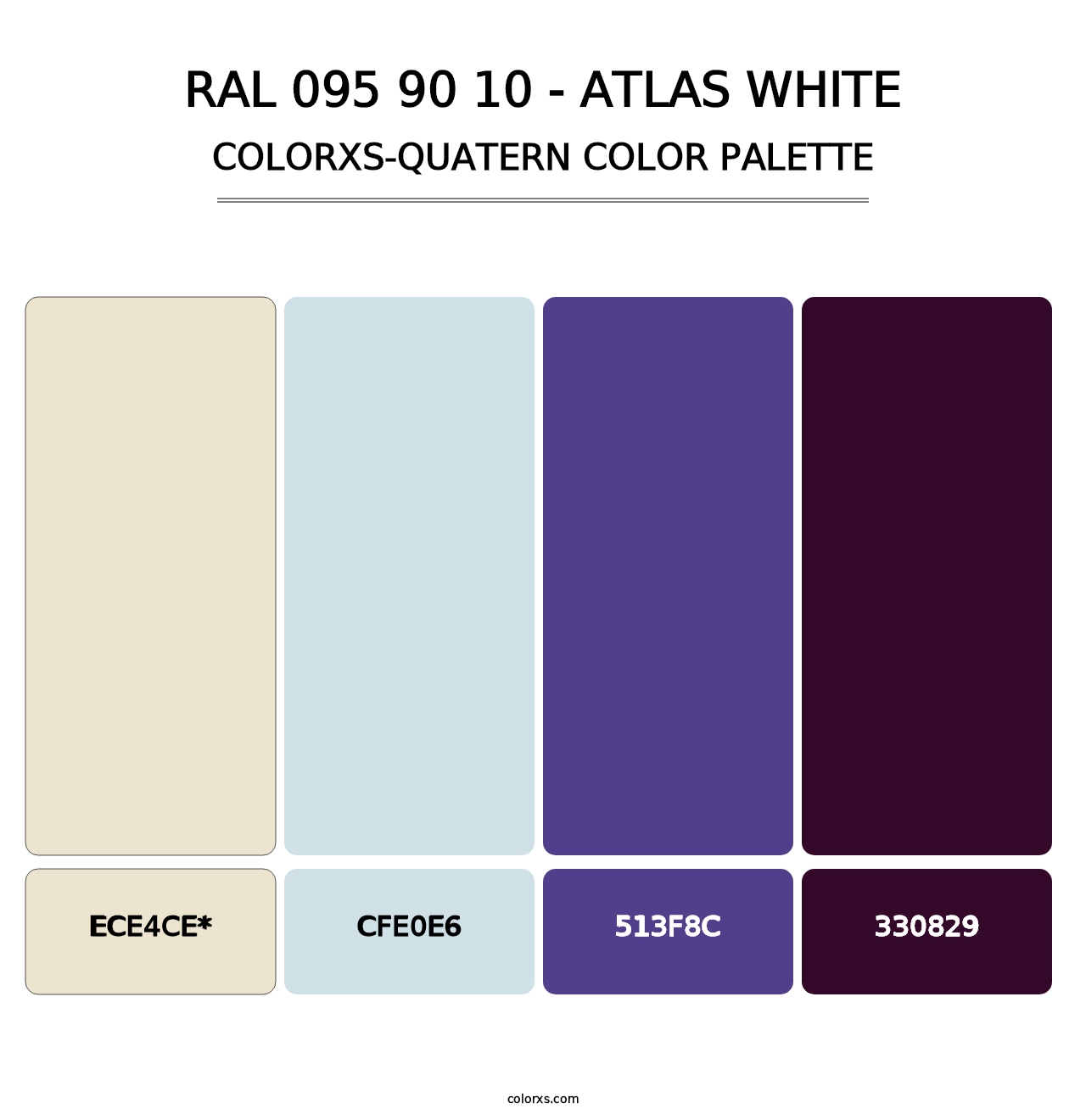 RAL 095 90 10 - Atlas White - Colorxs Quad Palette