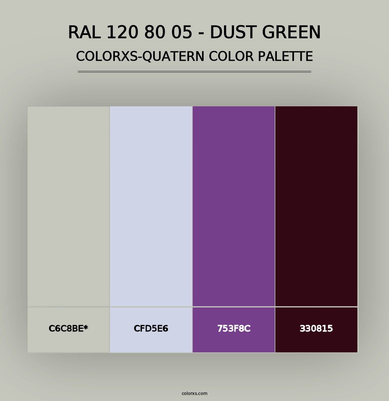 RAL 120 80 05 - Dust Green - Colorxs Quad Palette