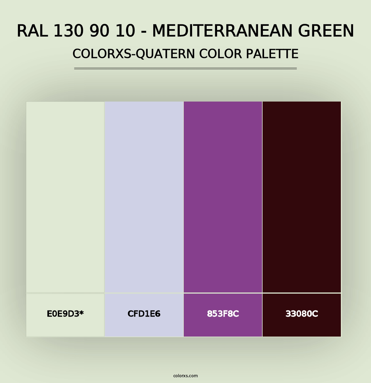 RAL 130 90 10 - Mediterranean Green - Colorxs Quad Palette