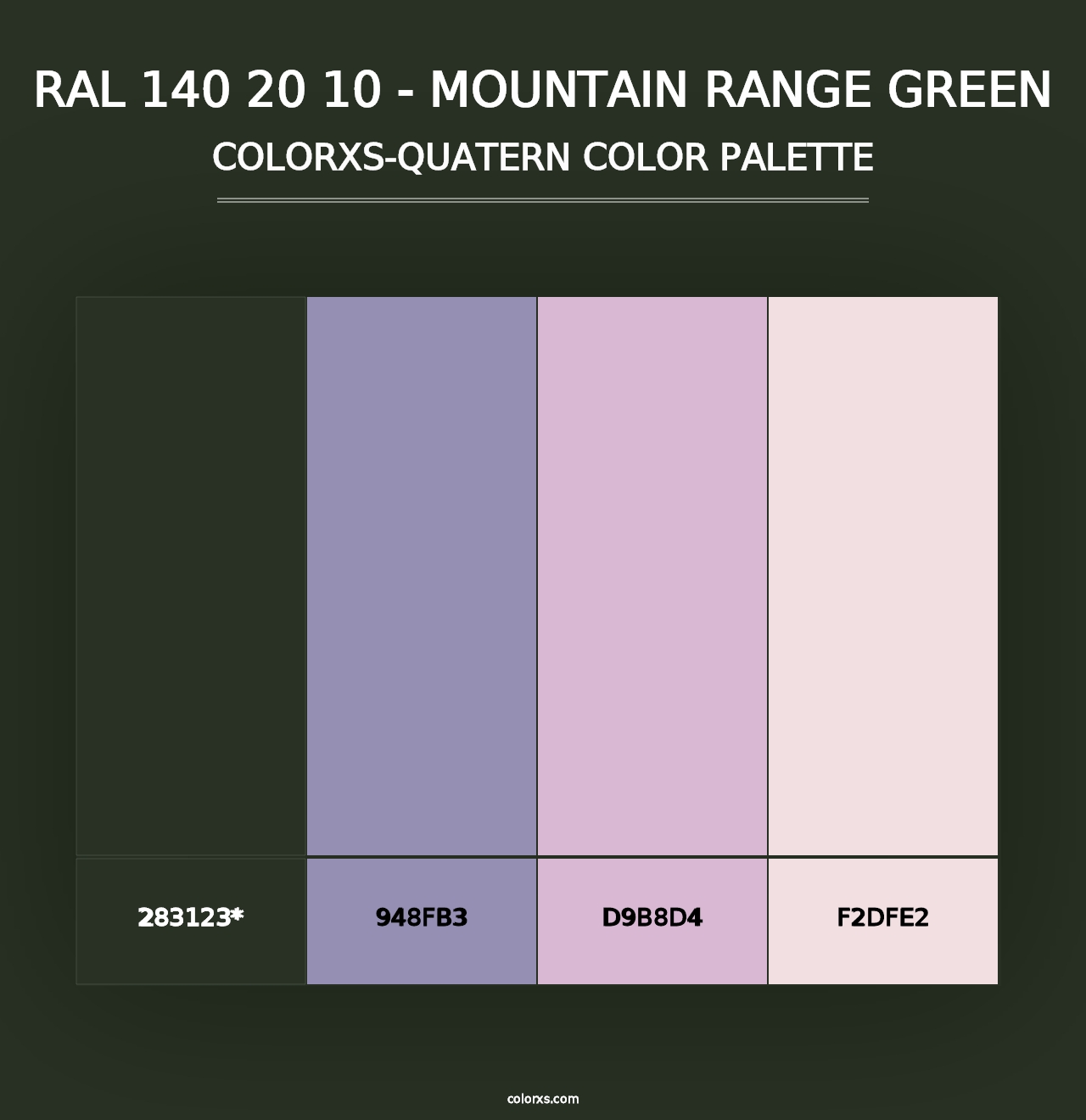 RAL 140 20 10 - Mountain Range Green - Colorxs Quad Palette