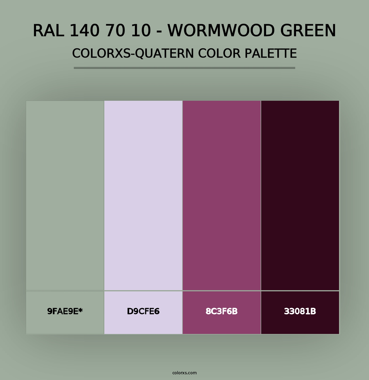 RAL 140 70 10 - Wormwood Green - Colorxs Quad Palette