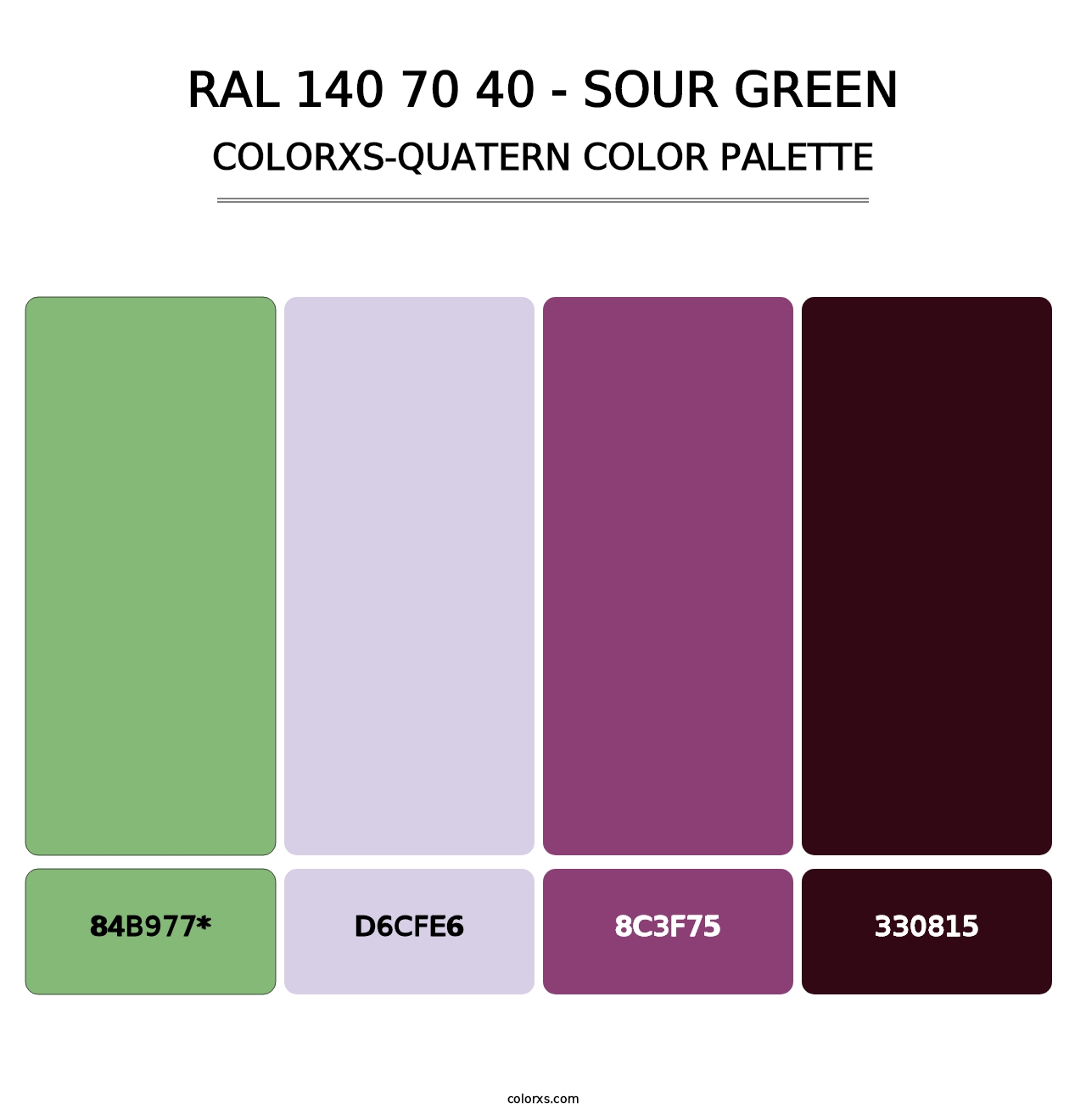 RAL 140 70 40 - Sour Green - Colorxs Quad Palette