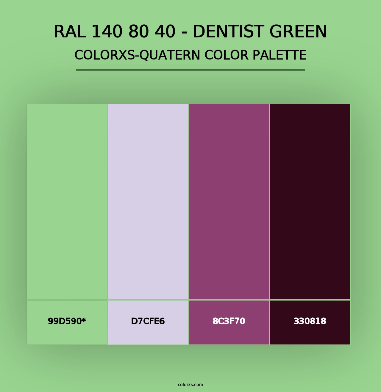 RAL 140 80 40 - Dentist Green - Colorxs Quad Palette