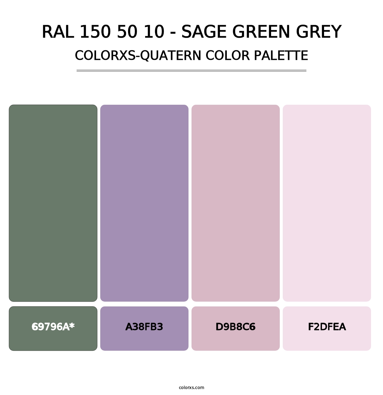 RAL 150 50 10 - Sage Green Grey - Colorxs Quad Palette