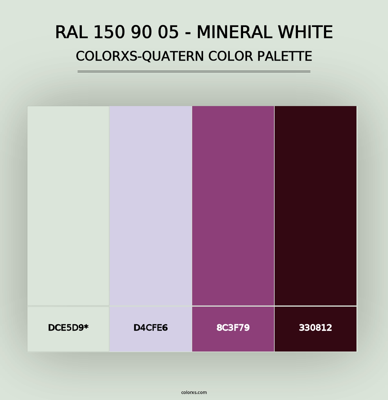 RAL 150 90 05 - Mineral White - Colorxs Quad Palette