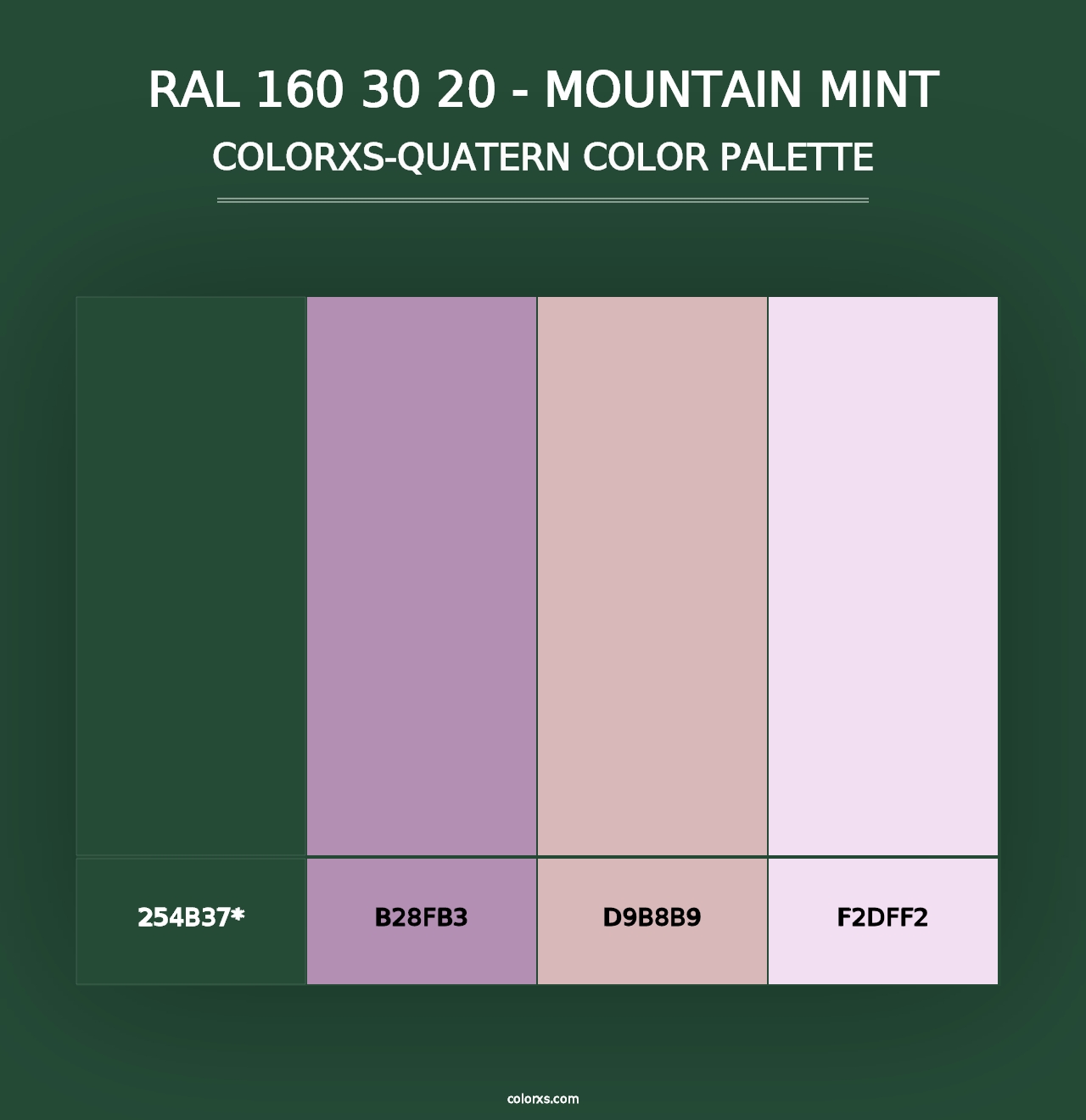 RAL 160 30 20 - Mountain Mint - Colorxs Quad Palette