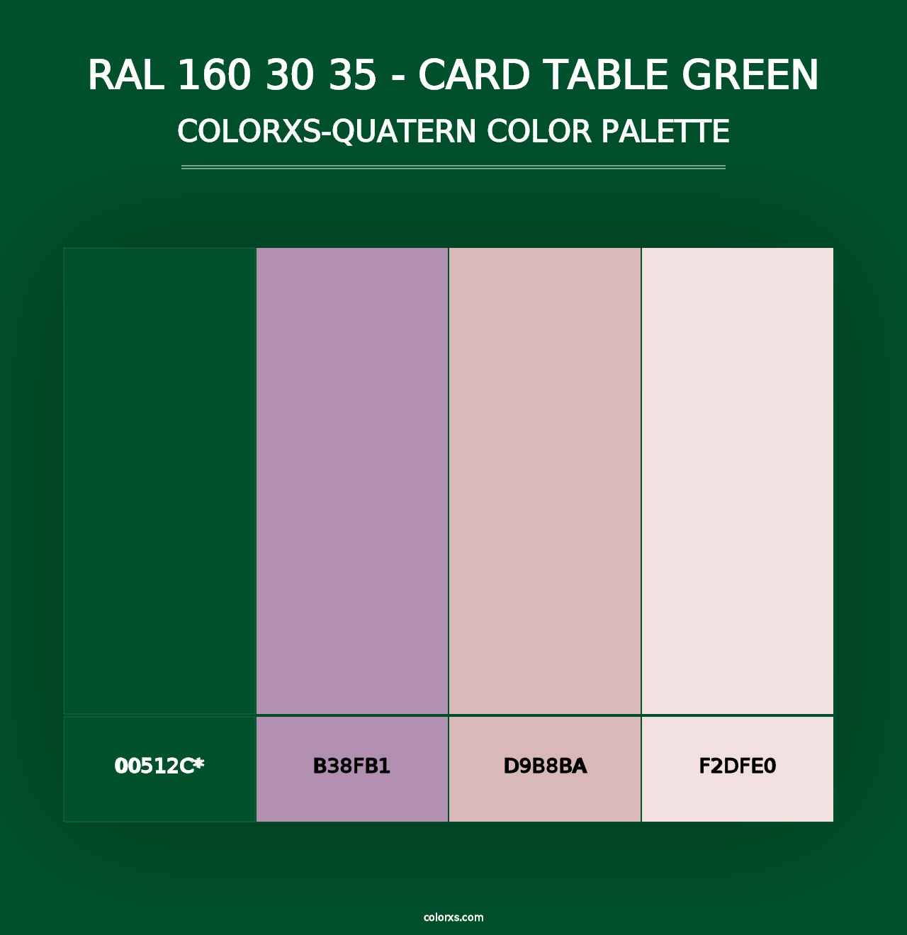 RAL 160 30 35 - Card Table Green - Colorxs Quad Palette