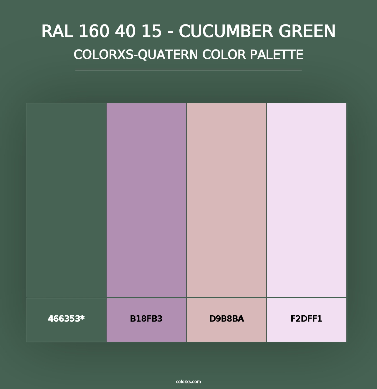 RAL 160 40 15 - Cucumber Green - Colorxs Quad Palette