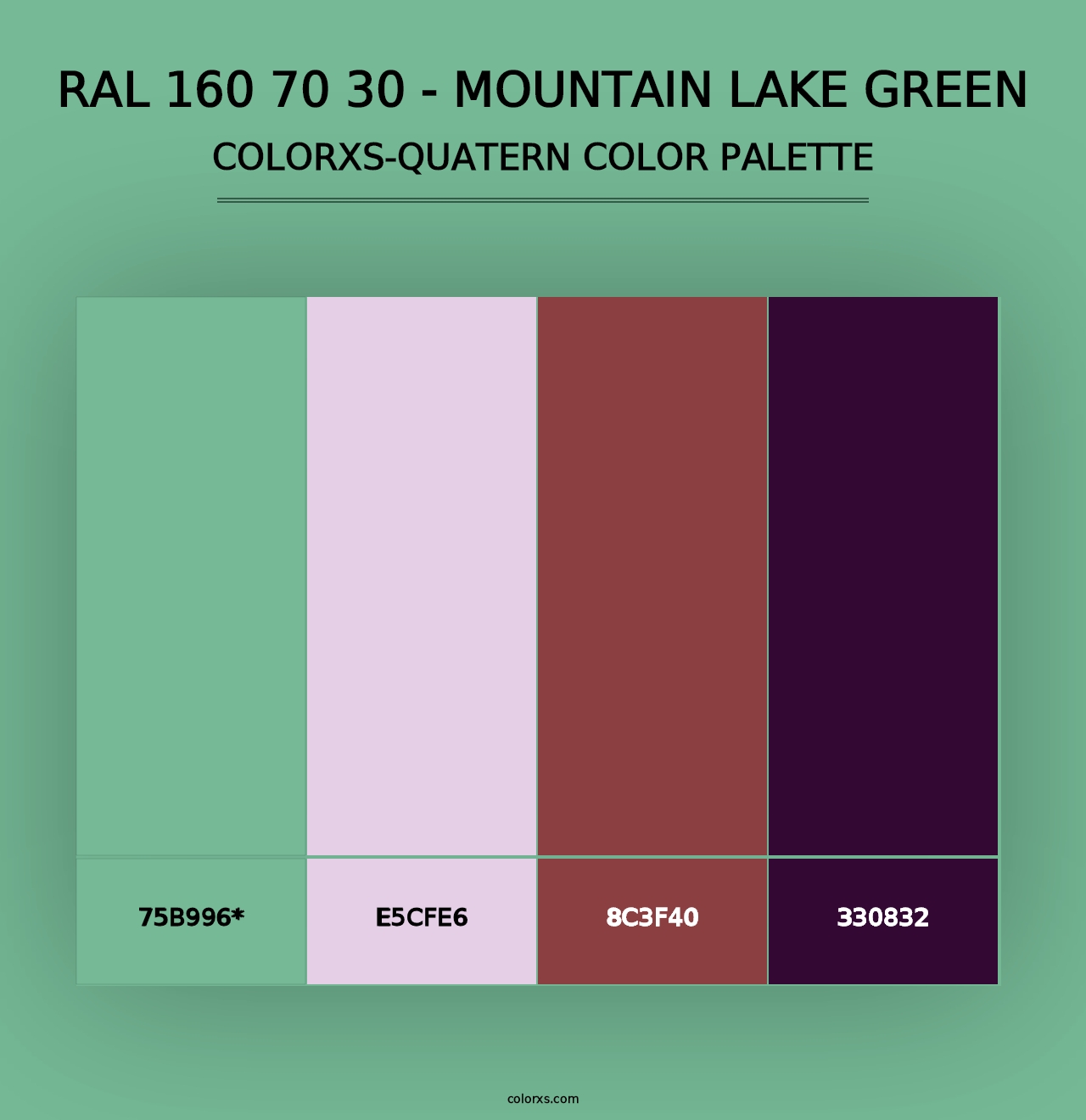 RAL 160 70 30 - Mountain Lake Green - Colorxs Quad Palette