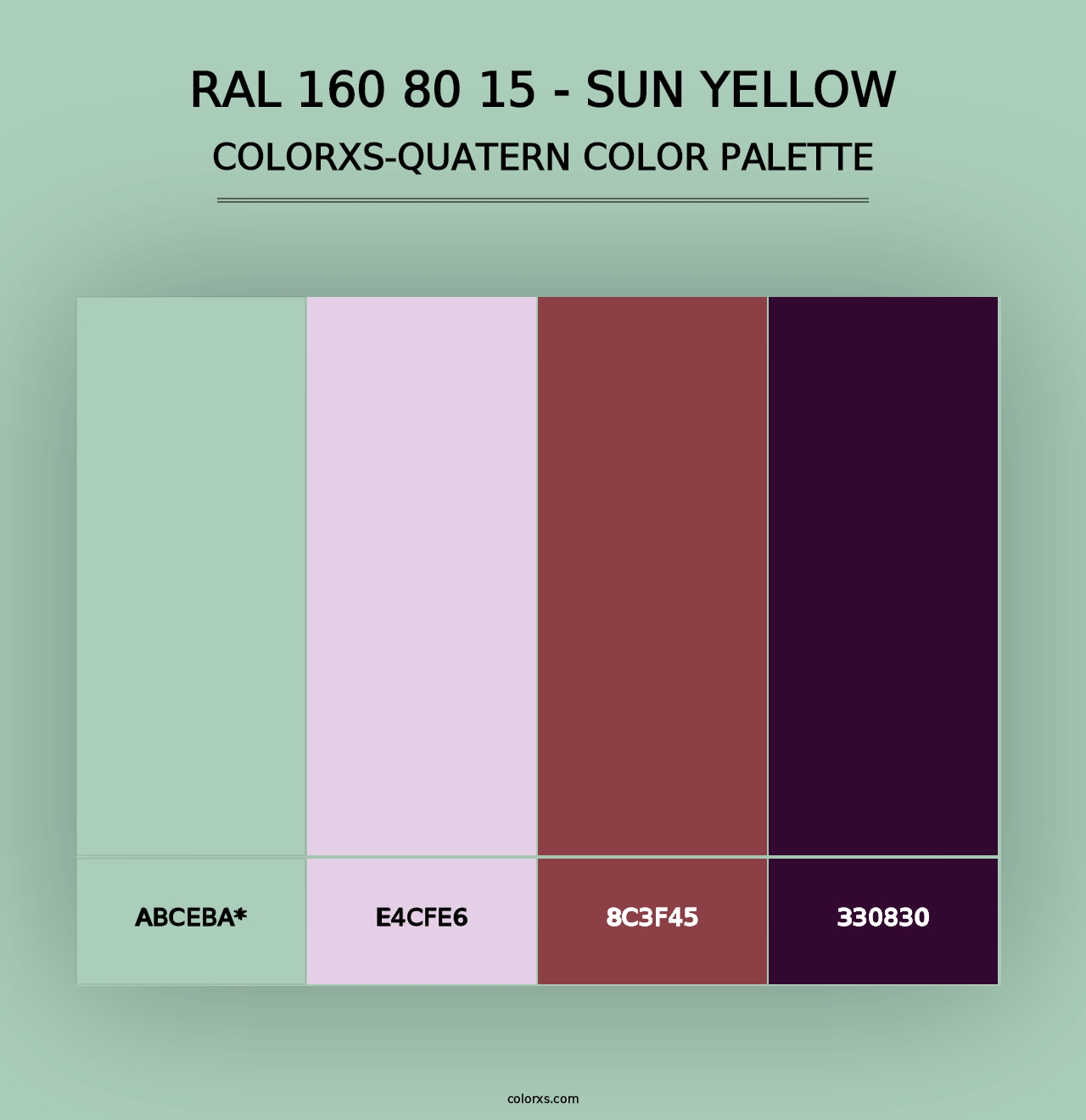 RAL 160 80 15 - Sun Yellow - Colorxs Quad Palette