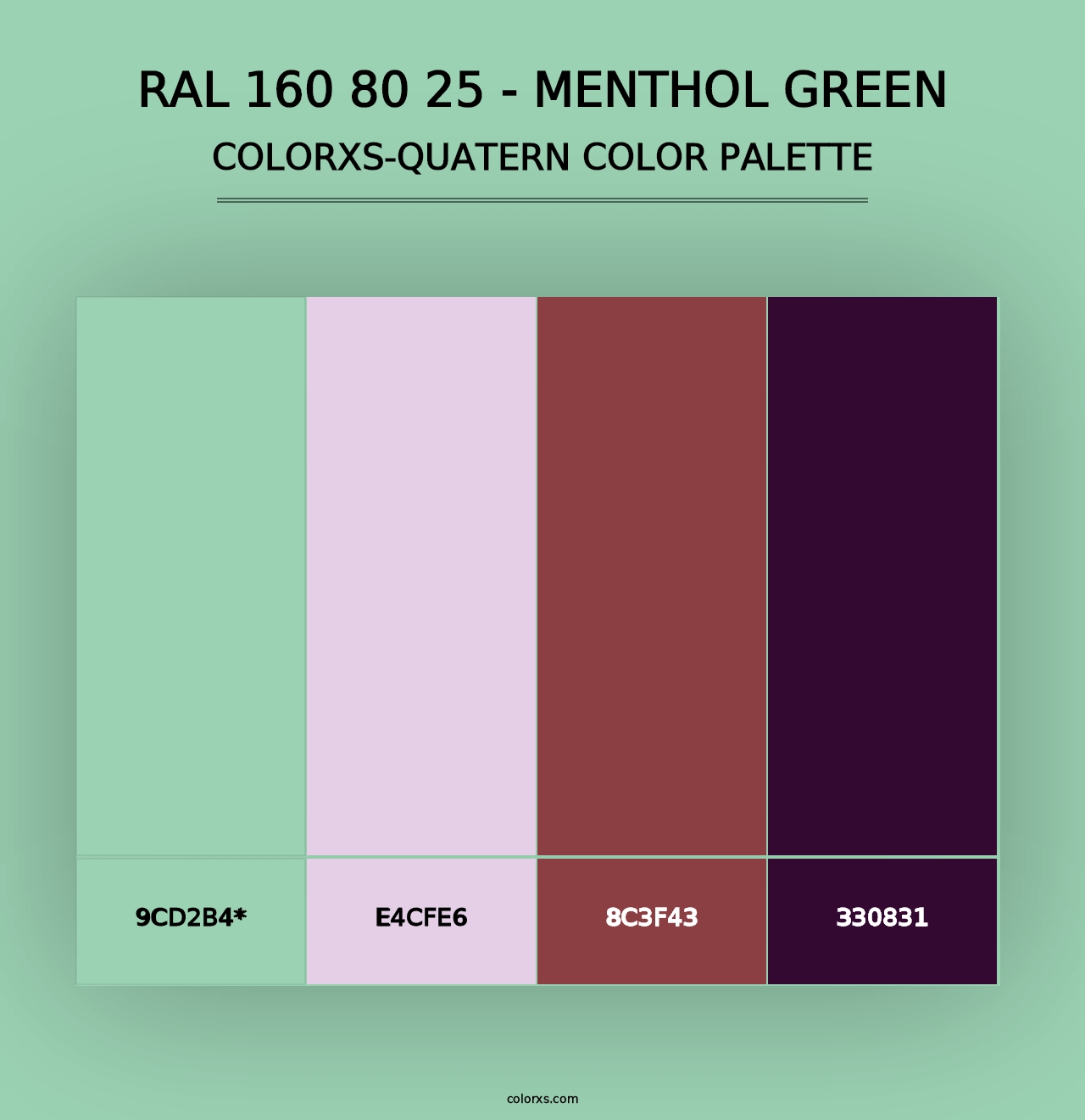 RAL 160 80 25 - Menthol Green - Colorxs Quad Palette