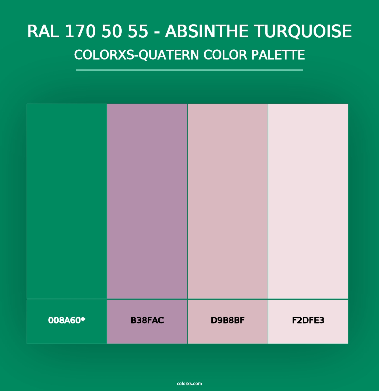 RAL 170 50 55 - Absinthe Turquoise - Colorxs Quad Palette