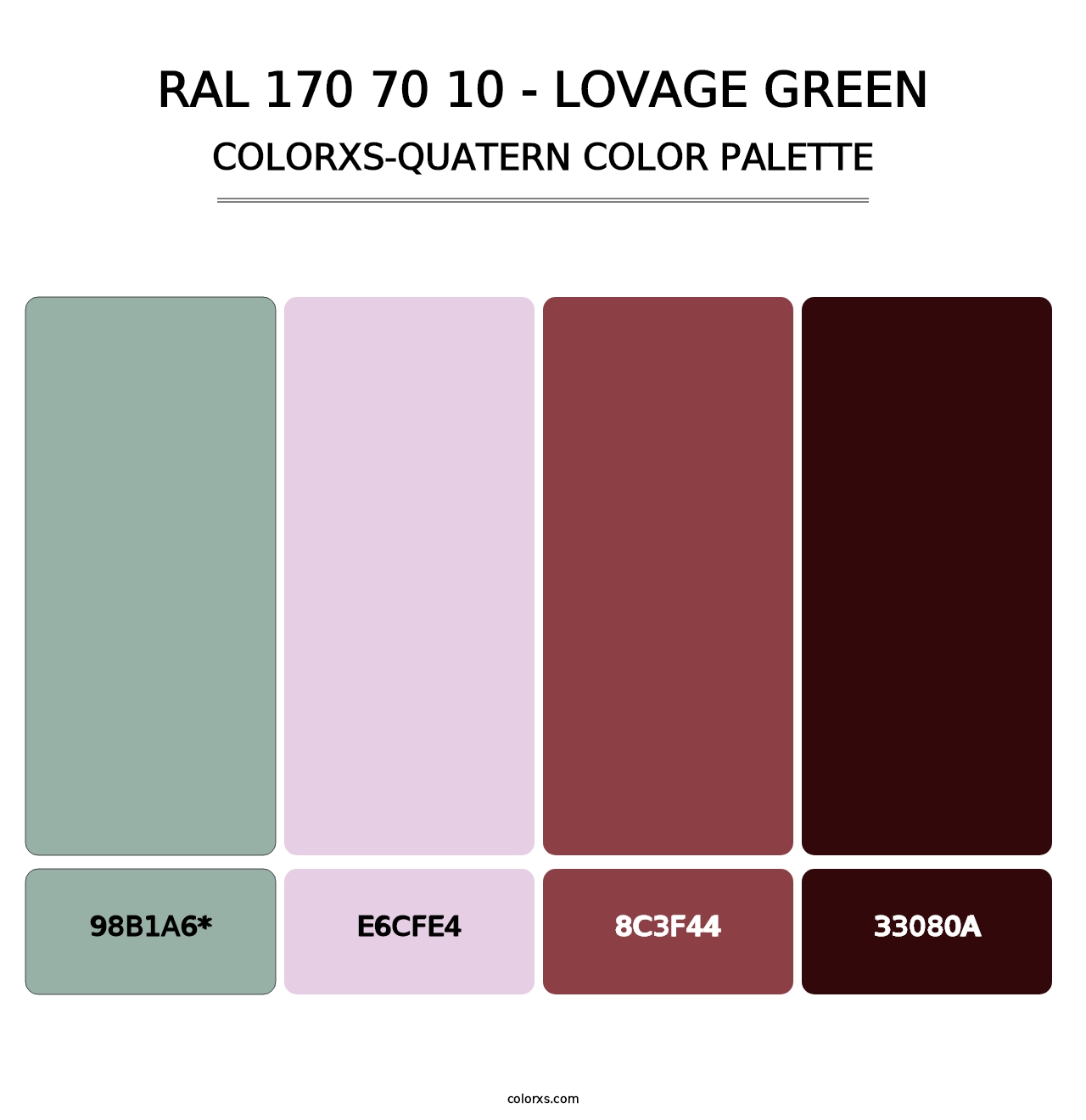 RAL 170 70 10 - Lovage Green - Colorxs Quad Palette