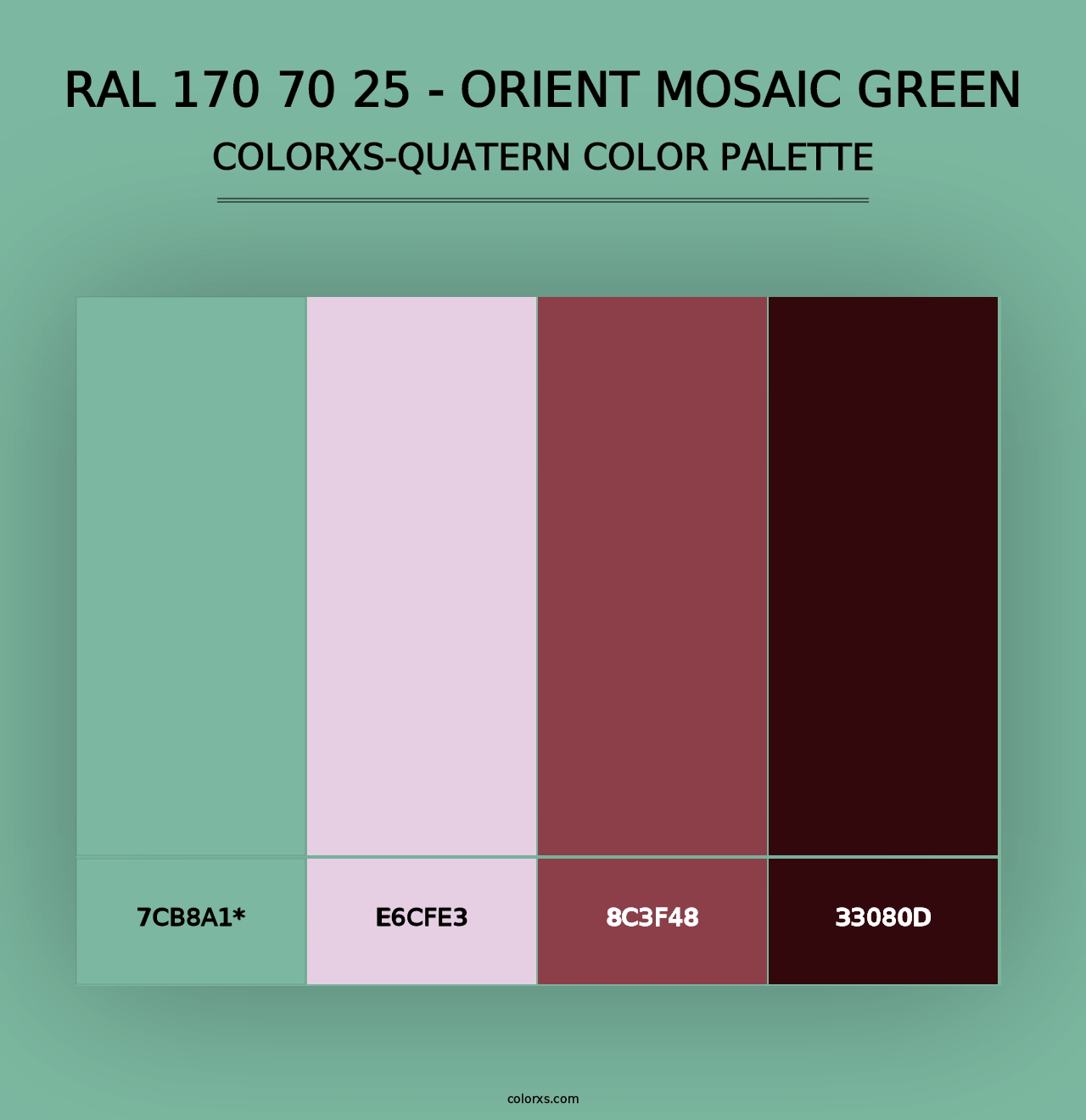 RAL 170 70 25 - Orient Mosaic Green - Colorxs Quad Palette