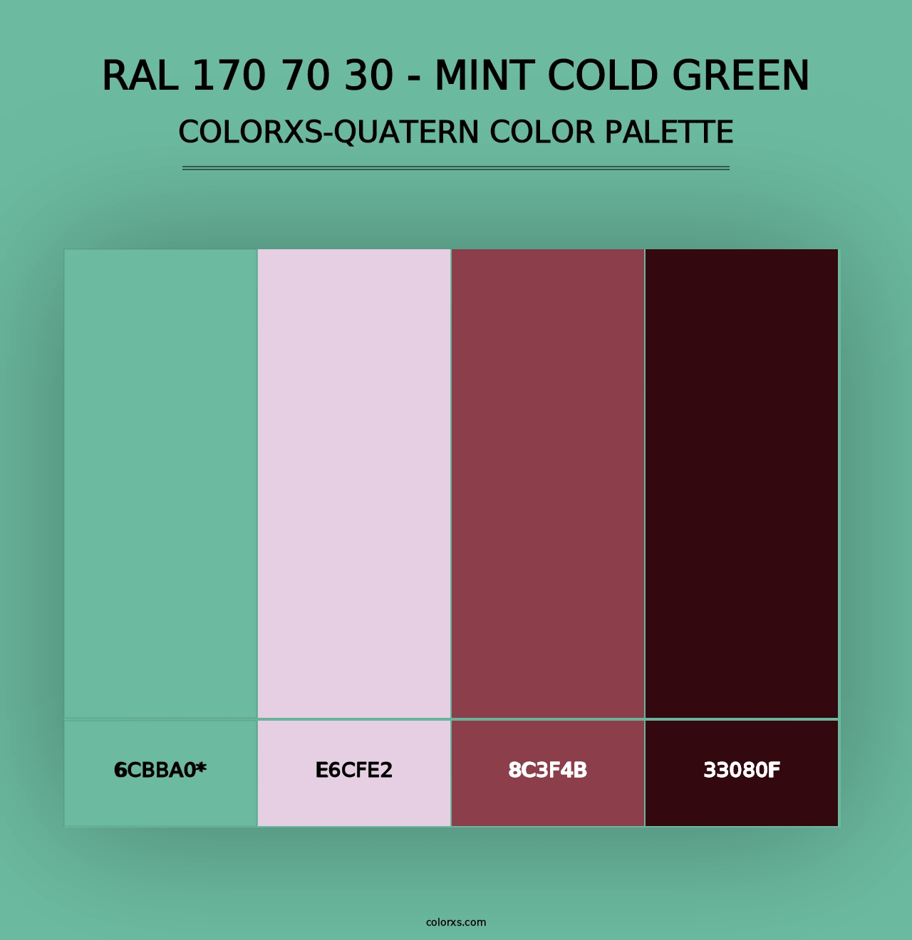 RAL 170 70 30 - Mint Cold Green - Colorxs Quad Palette