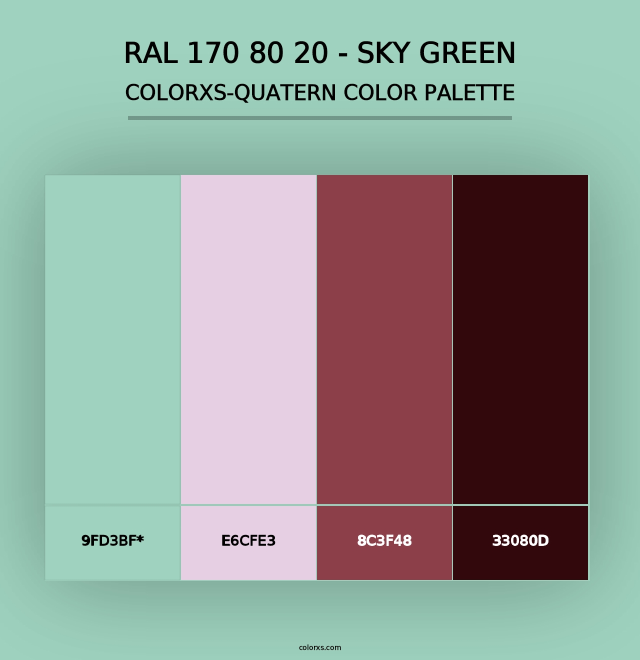 RAL 170 80 20 - Sky Green - Colorxs Quad Palette