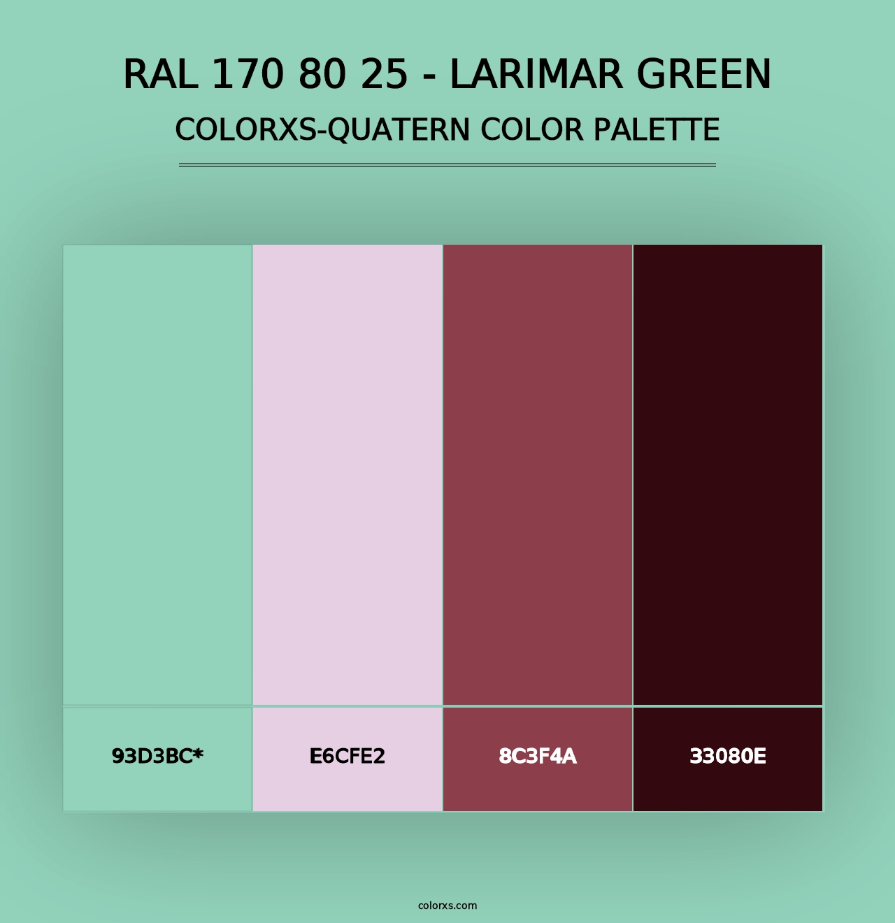 RAL 170 80 25 - Larimar Green - Colorxs Quad Palette