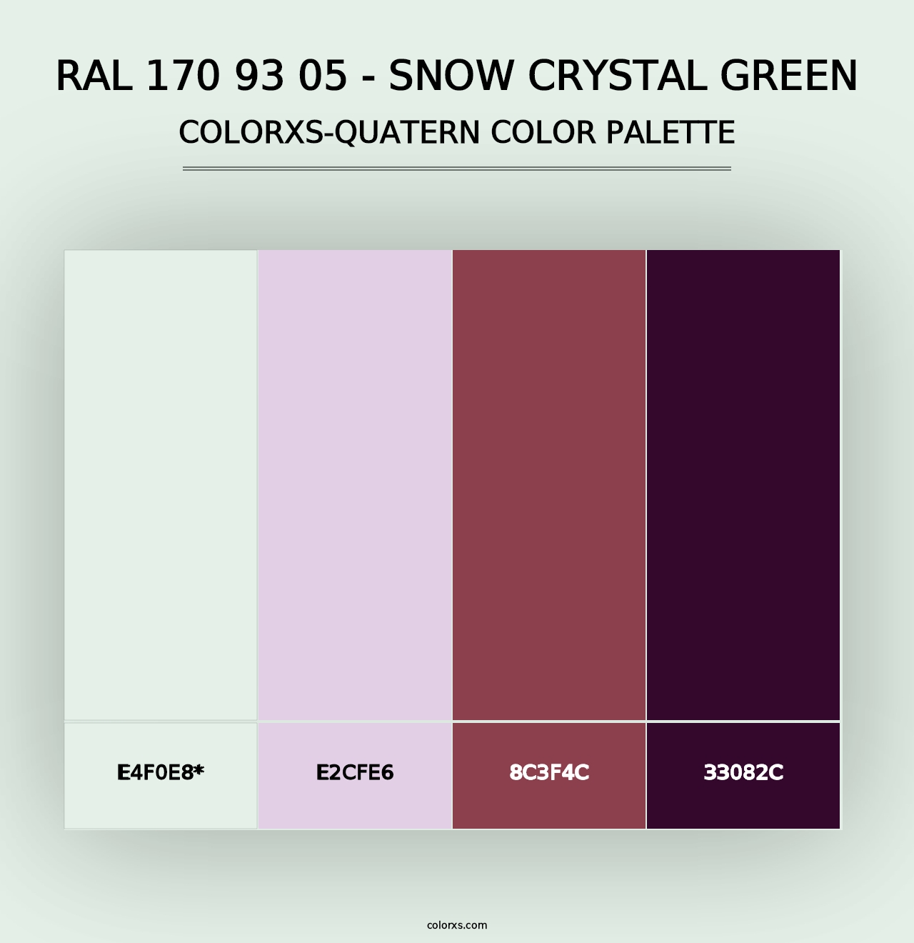 RAL 170 93 05 - Snow Crystal Green - Colorxs Quad Palette