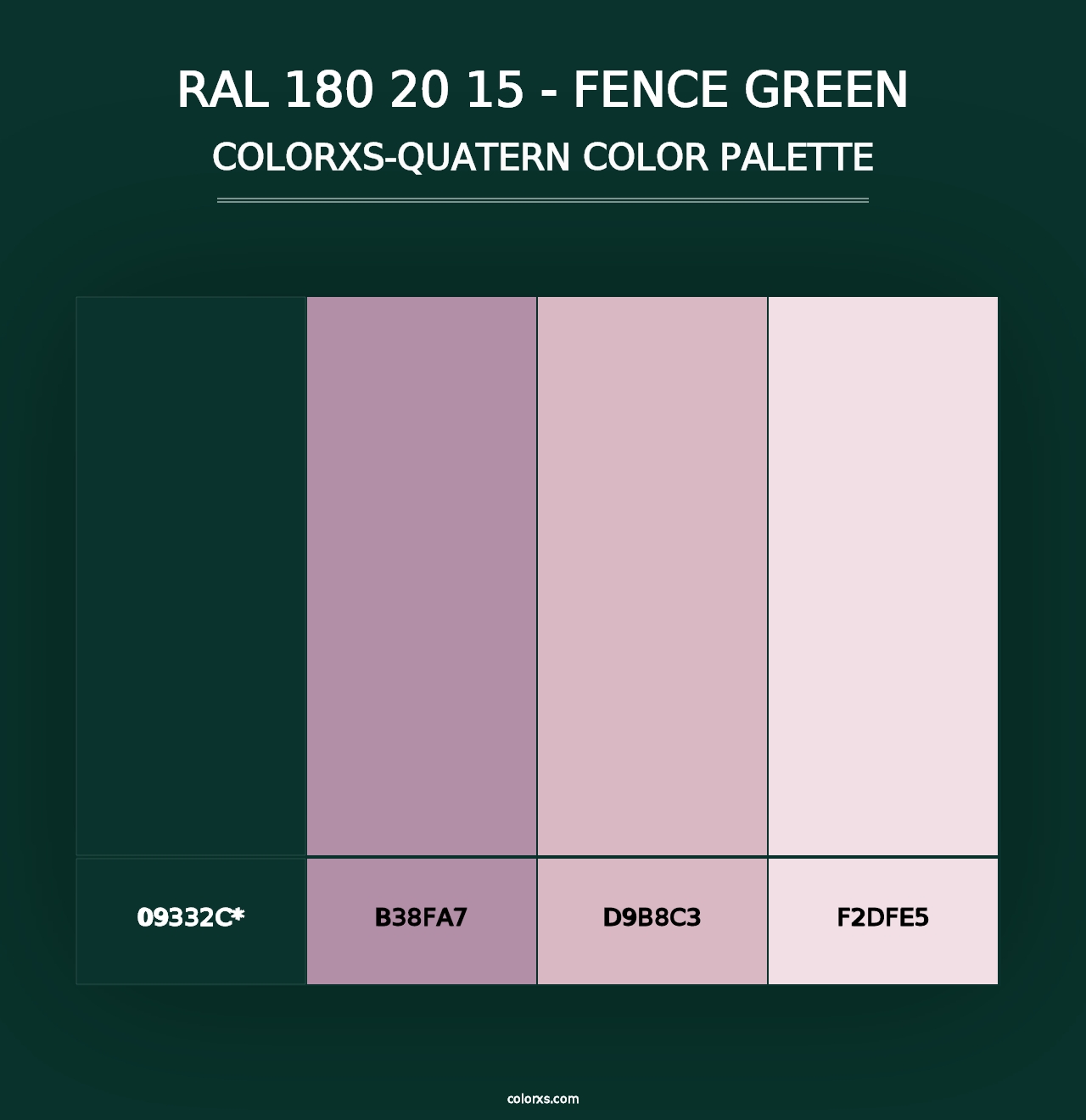 RAL 180 20 15 - Fence Green - Colorxs Quad Palette