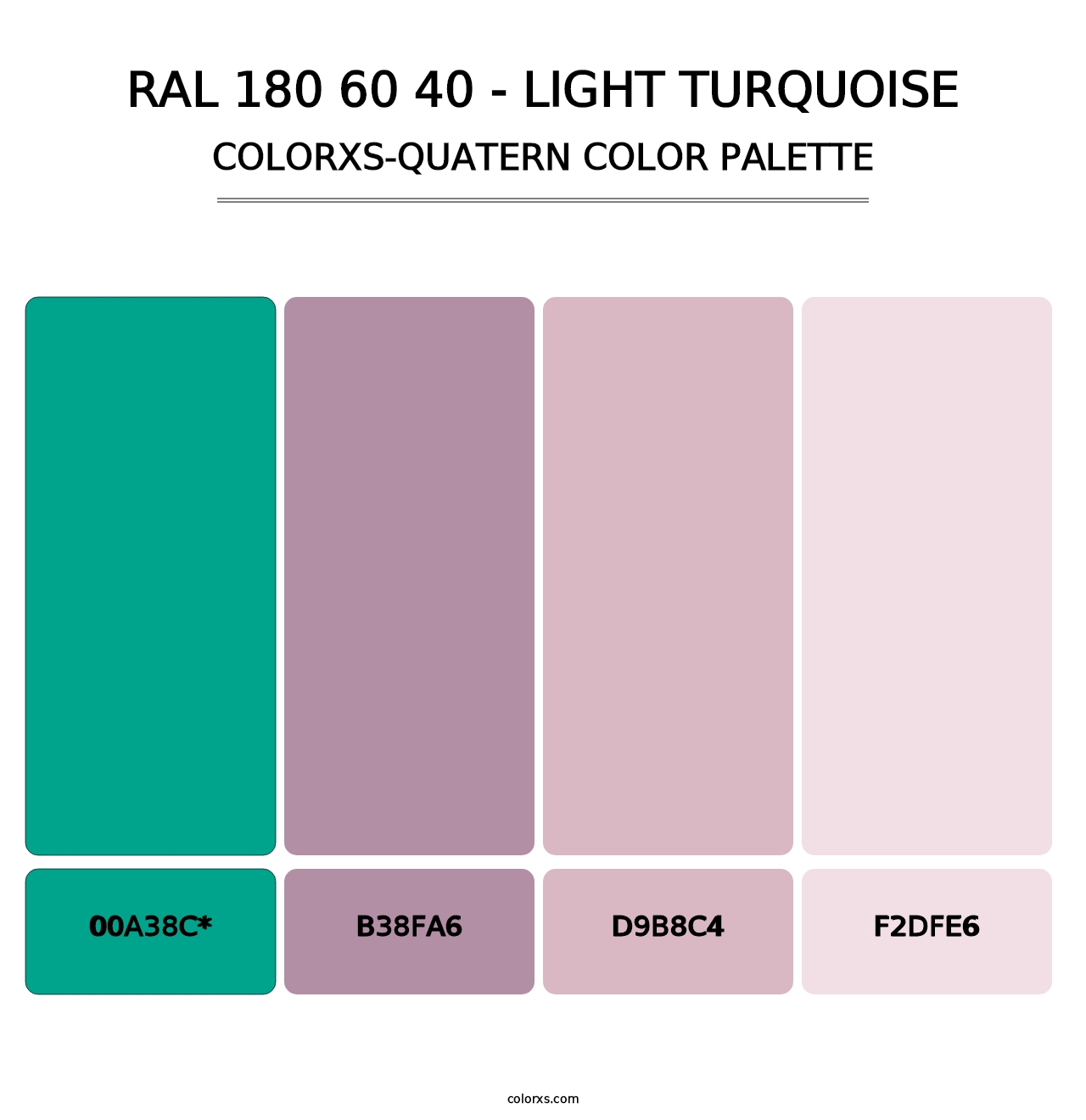 RAL 180 60 40 - Light Turquoise - Colorxs Quad Palette