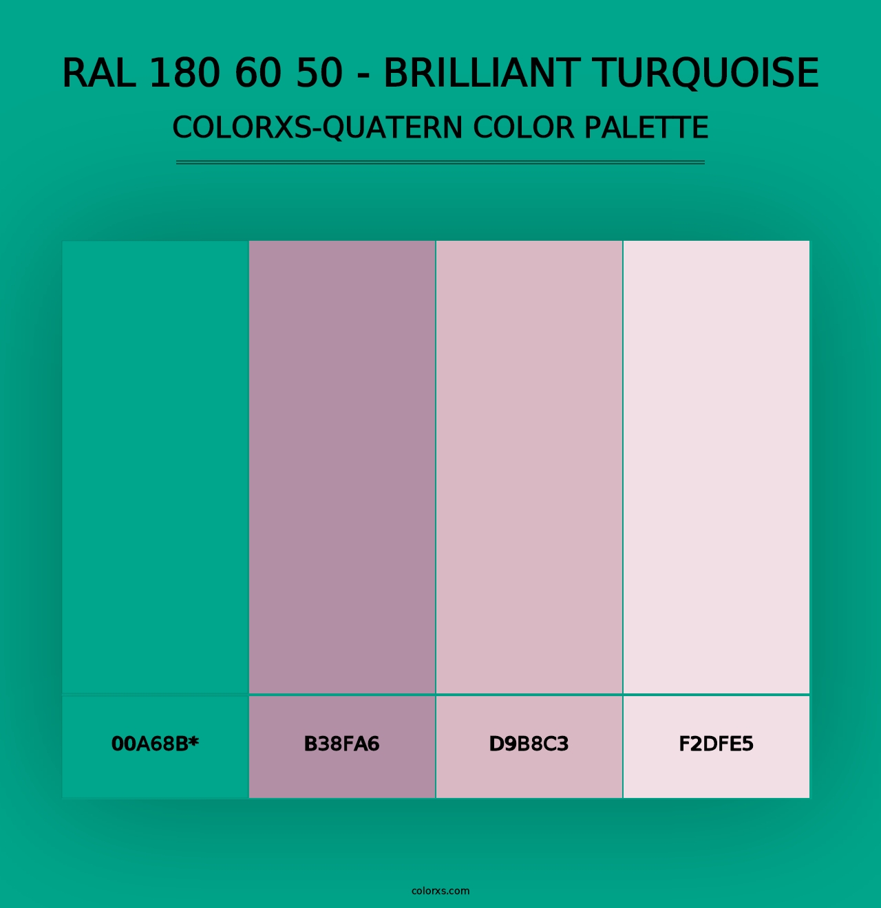 RAL 180 60 50 - Brilliant Turquoise - Colorxs Quad Palette