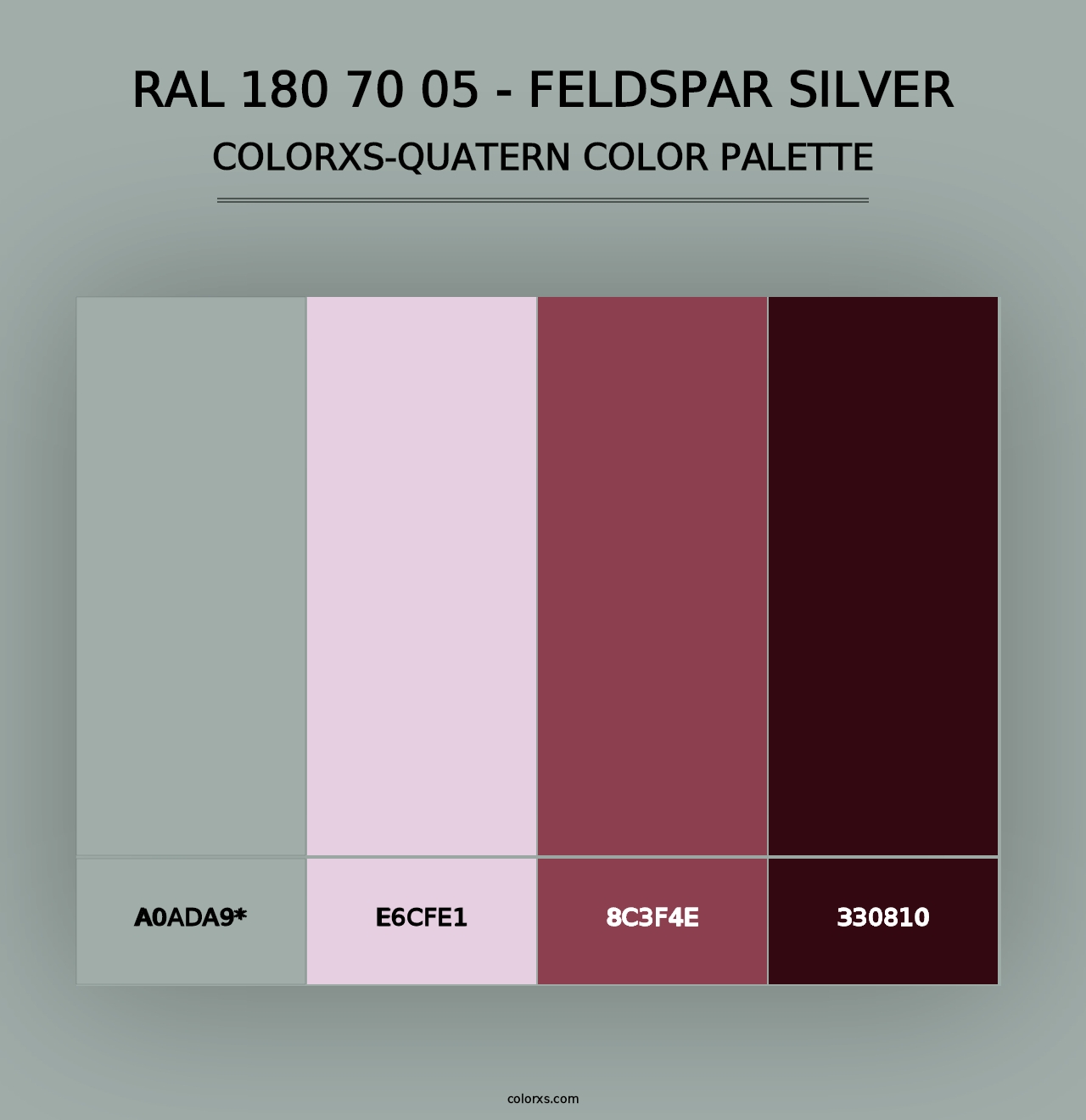 RAL 180 70 05 - Feldspar Silver - Colorxs Quad Palette