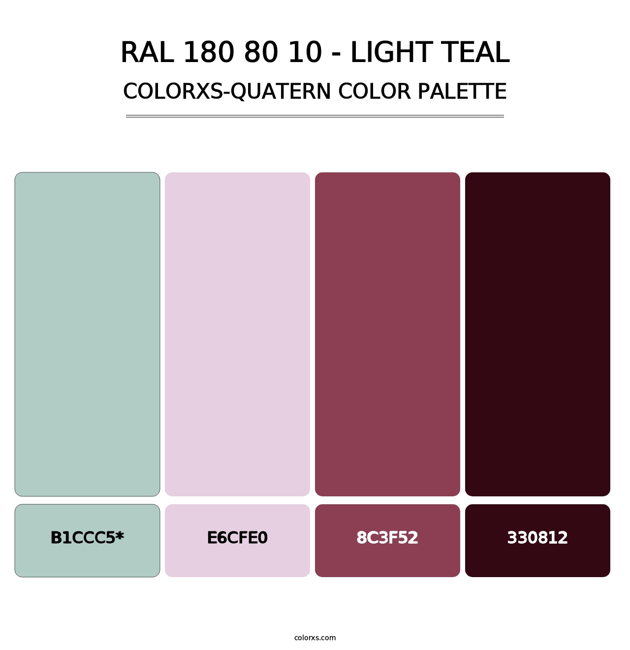 RAL 180 80 10 - Light Teal - Colorxs Quad Palette