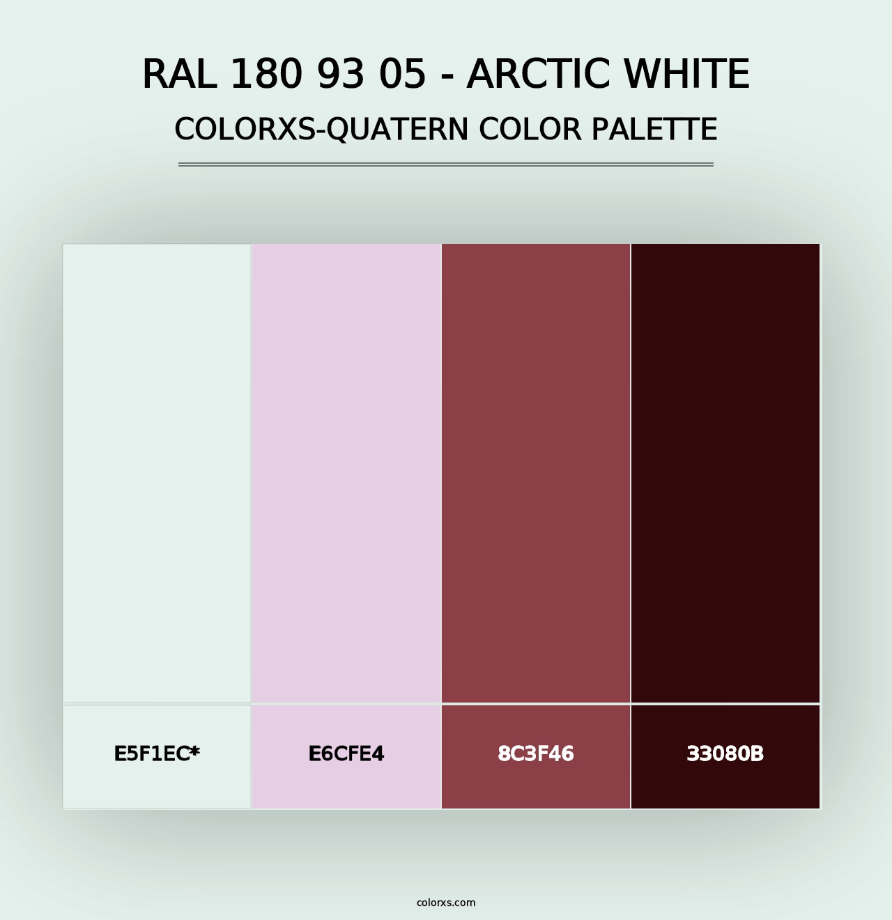 RAL 180 93 05 - Arctic White - Colorxs Quad Palette