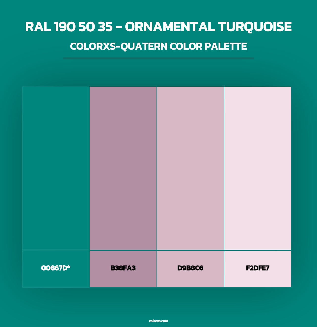 RAL 190 50 35 - Ornamental Turquoise - Colorxs Quad Palette