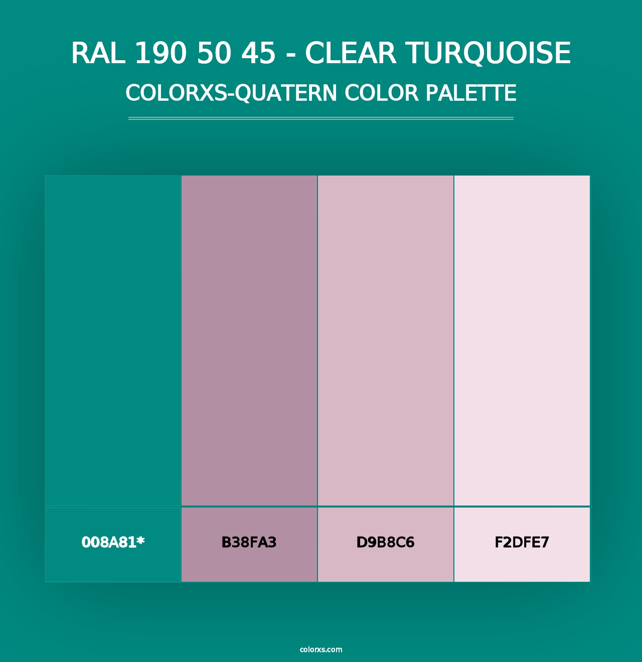 RAL 190 50 45 - Clear Turquoise - Colorxs Quad Palette