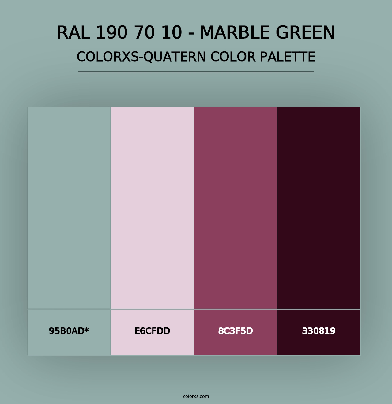 RAL 190 70 10 - Marble Green - Colorxs Quad Palette