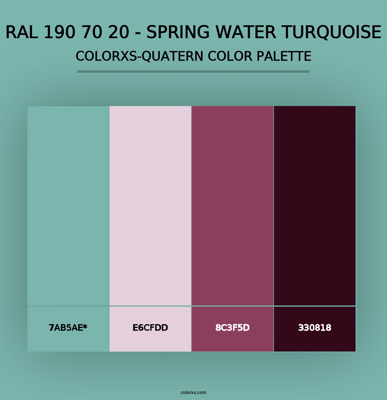 RAL 190 70 20 - Spring Water Turquoise - Colorxs Quad Palette