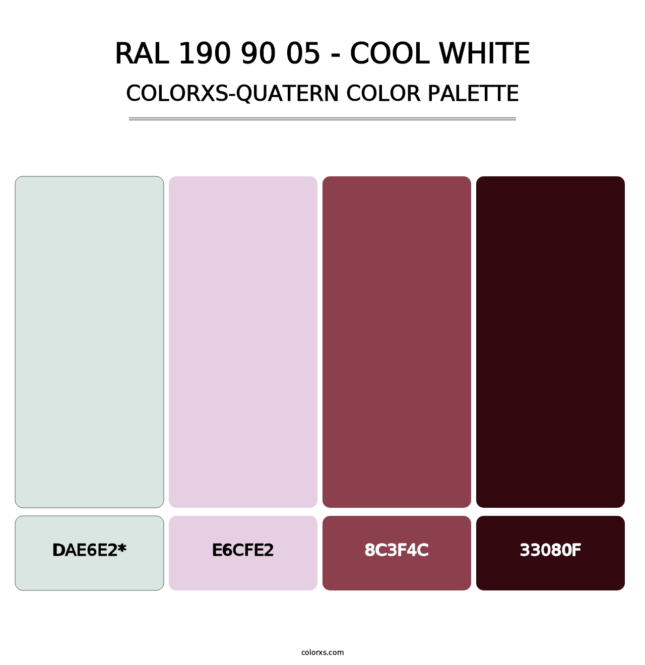 RAL 190 90 05 - Cool White - Colorxs Quad Palette