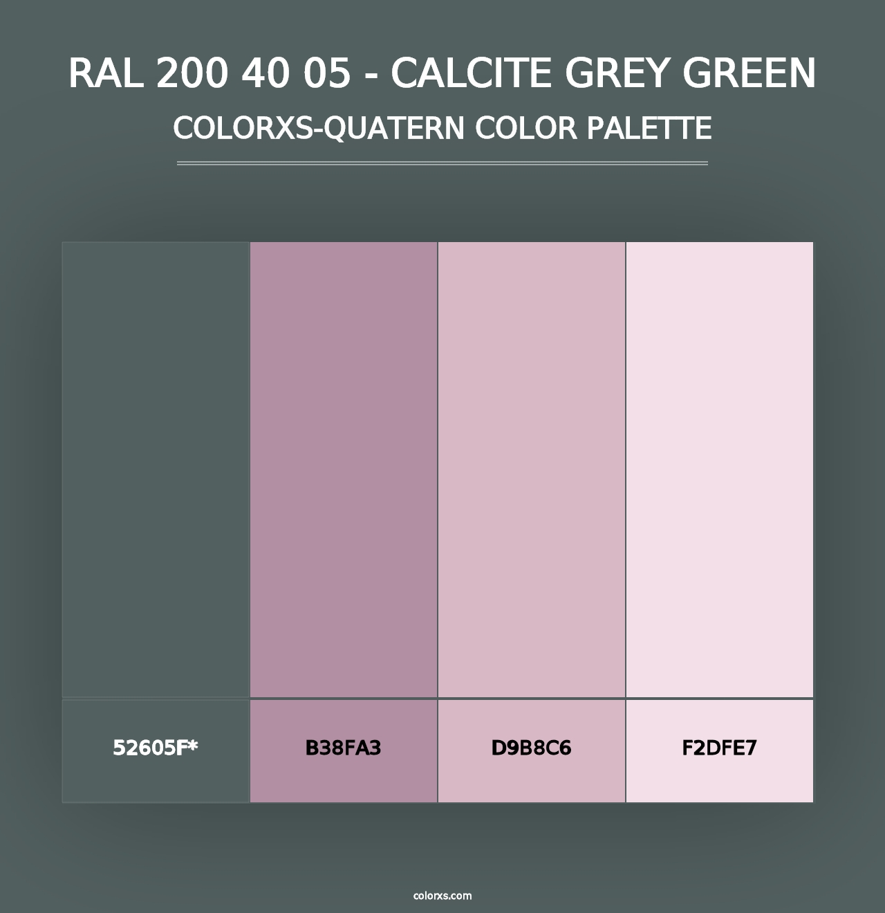 RAL 200 40 05 - Calcite Grey Green - Colorxs Quad Palette