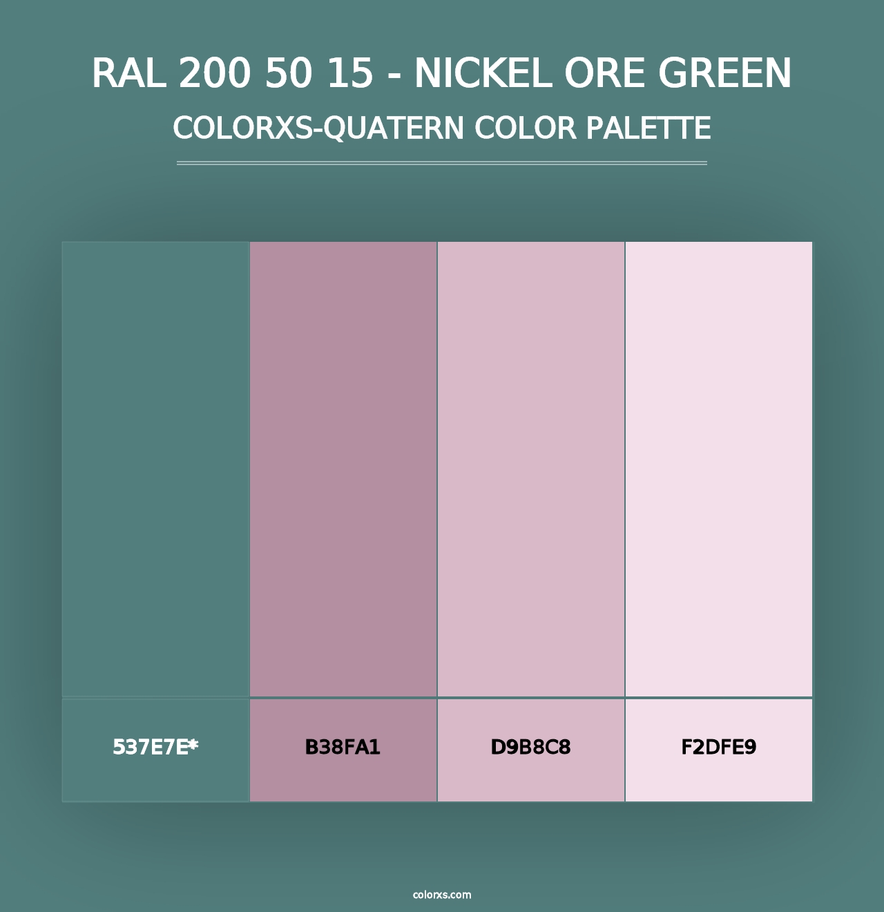 RAL 200 50 15 - Nickel Ore Green - Colorxs Quad Palette