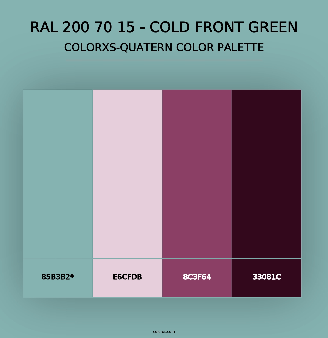 RAL 200 70 15 - Cold Front Green - Colorxs Quad Palette