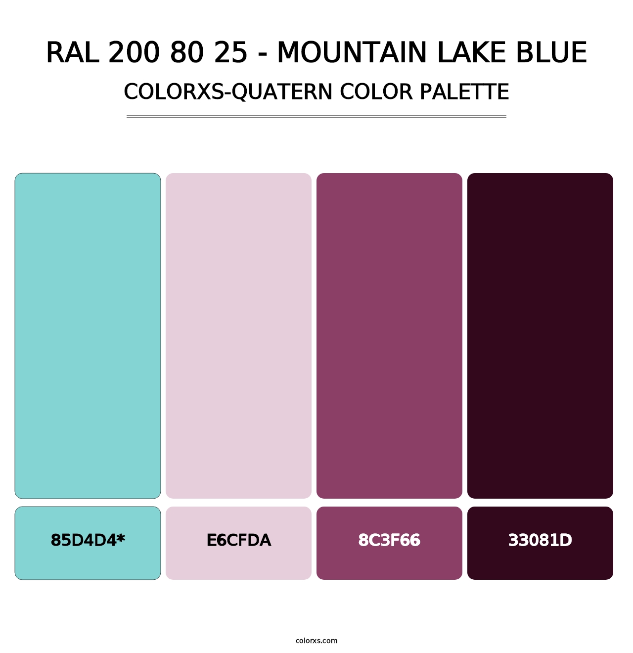 RAL 200 80 25 - Mountain Lake Blue - Colorxs Quad Palette