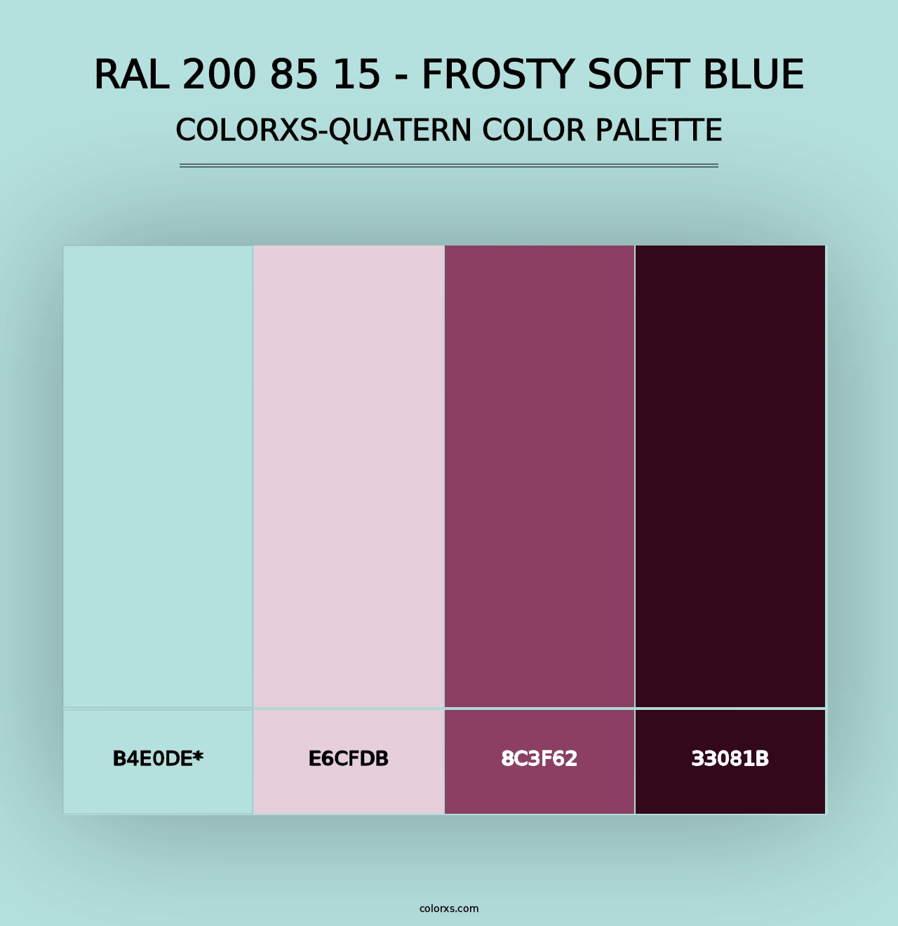 RAL 200 85 15 - Frosty Soft Blue - Colorxs Quad Palette