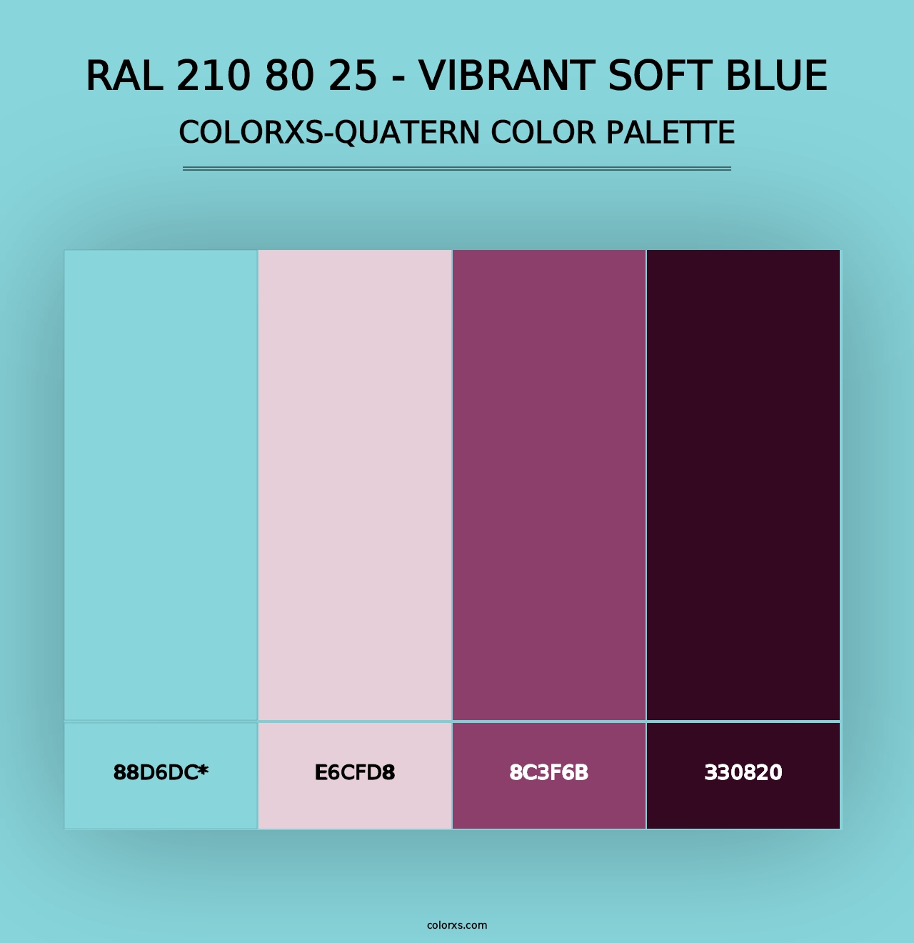 RAL 210 80 25 - Vibrant Soft Blue - Colorxs Quad Palette