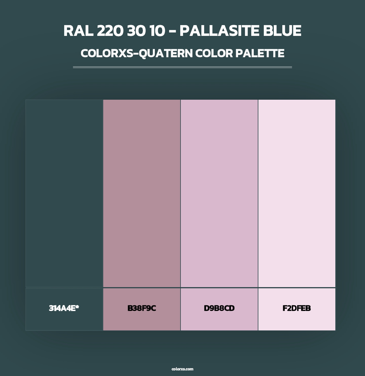 RAL 220 30 10 - Pallasite Blue - Colorxs Quad Palette